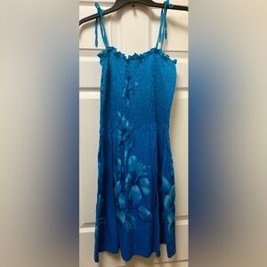 Hibiscus Collection size OS Blue Floral Women's Dress